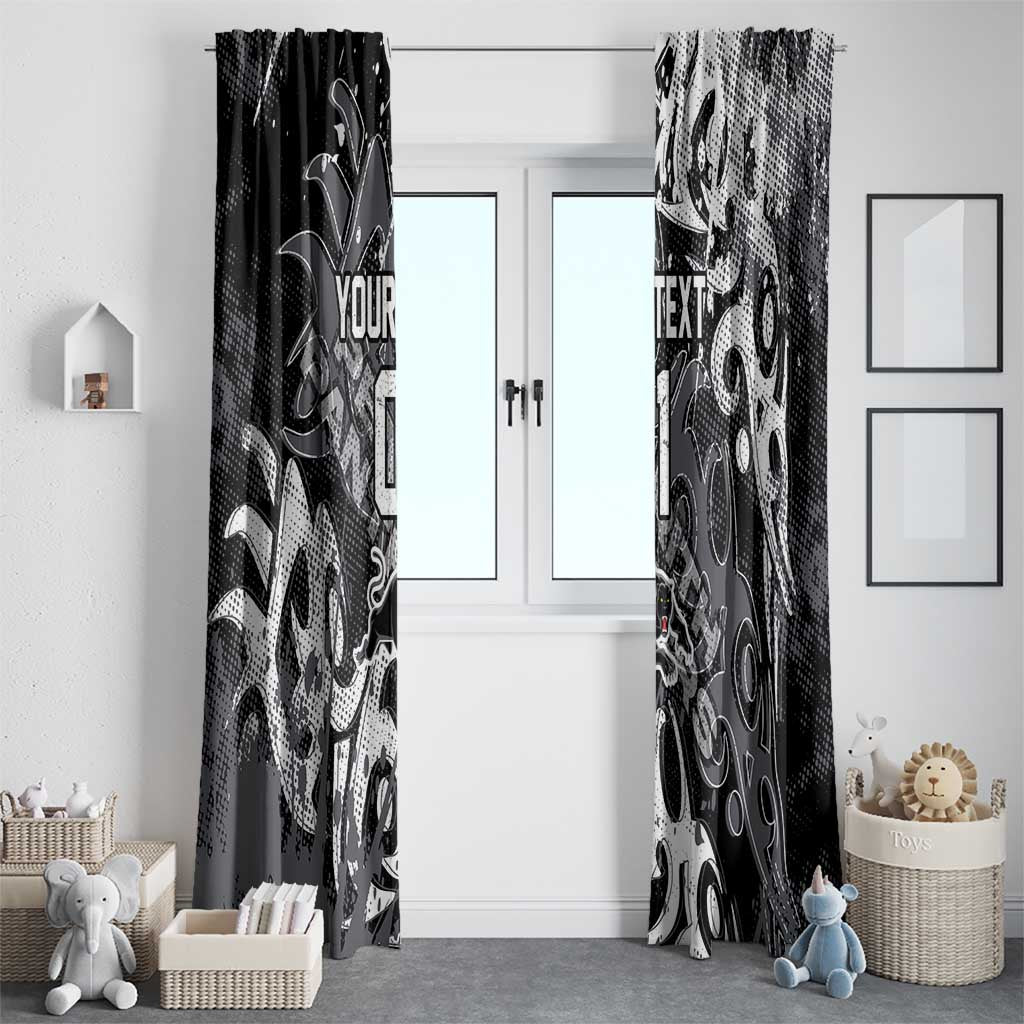 Personalized Penrith Panthers Rugby Window Curtain Urban Street Graffiti Style - Distressed Splatter Elements