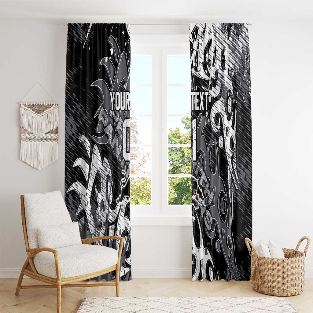 Personalized Penrith Panthers Rugby Window Curtain Urban Street Graffiti Style - Distressed Splatter Elements
