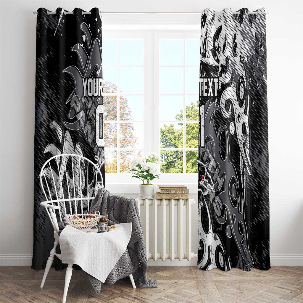Personalized Penrith Panthers Rugby Window Curtain Urban Street Graffiti Style - Distressed Splatter Elements