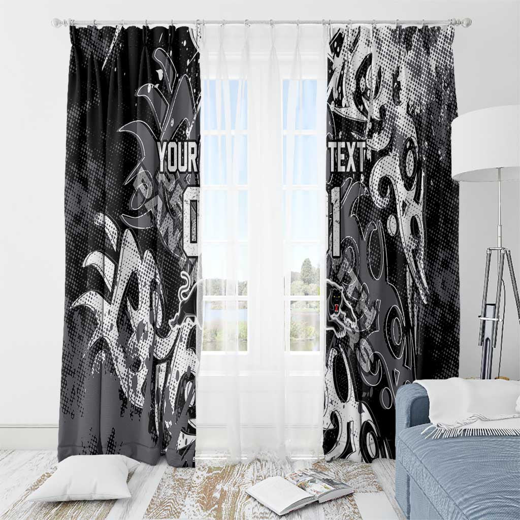 Personalized Penrith Panthers Rugby Window Curtain Urban Street Graffiti Style - Distressed Splatter Elements