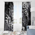 Personalized Penrith Panthers Rugby Window Curtain Urban Street Graffiti Style - Distressed Splatter Elements