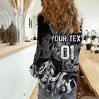 Personalized Penrith Panthers Rugby Women Casual Shirt Urban Street Graffiti Style - Distressed Splatter Elements