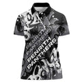 Personalized Penrith Panthers Rugby Women Polo Shirt Urban Street Graffiti Style - Distressed Splatter Elements