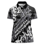 Personalized Penrith Panthers Rugby Women Polo Shirt Urban Street Graffiti Style - Distressed Splatter Elements