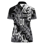 Personalized Penrith Panthers Rugby Women Polo Shirt Urban Street Graffiti Style - Distressed Splatter Elements