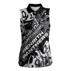Personalized Penrith Panthers Rugby Women Sleeveless Polo Shirt Urban Street Graffiti Style - Distressed Splatter Elements