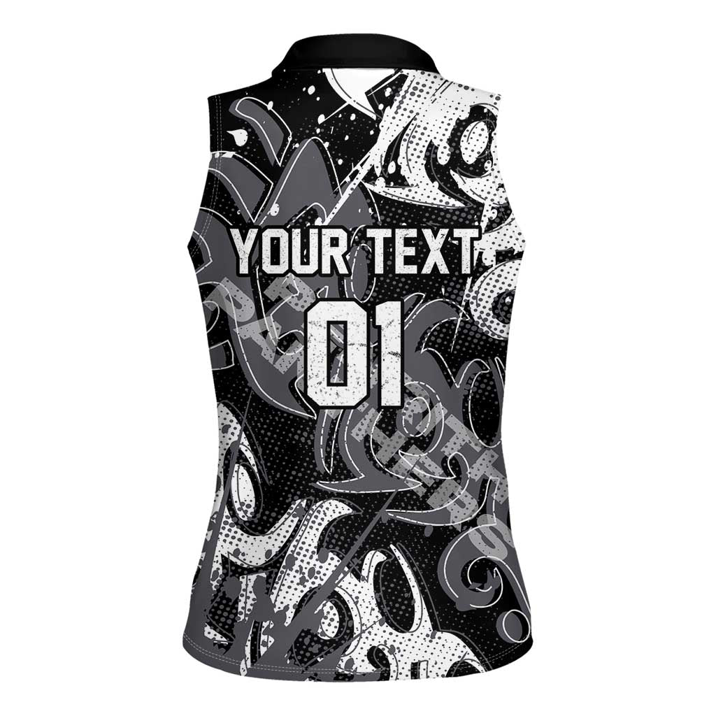 Personalized Penrith Panthers Rugby Women Sleeveless Polo Shirt Urban Street Graffiti Style - Distressed Splatter Elements