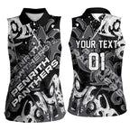Personalized Penrith Panthers Rugby Women Sleeveless Polo Shirt Urban Street Graffiti Style - Distressed Splatter Elements