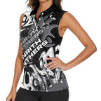 Personalized Penrith Panthers Rugby Women Sleeveless Polo Shirt Urban Street Graffiti Style - Distressed Splatter Elements