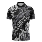 Personalized Penrith Panthers Rugby Zipper Polo Shirt Urban Street Graffiti Style - Distressed Splatter Elements