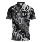 Personalized Penrith Panthers Rugby Zipper Polo Shirt Urban Street Graffiti Style - Distressed Splatter Elements