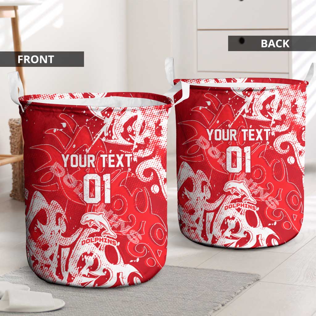 Personalized Dolphins Rugby Laundry Basket Urban Street Graffiti Style - Distressed Splatter Elements