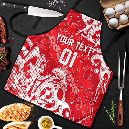 Personalized Dolphins Rugby Apron Urban Street Graffiti Style - Distressed Splatter Elements