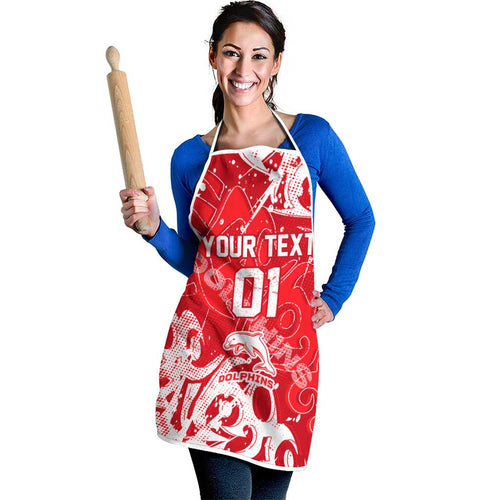Personalized Dolphins Rugby Apron Urban Street Graffiti Style - Distressed Splatter Elements