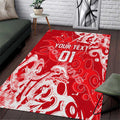 Personalized Dolphins Rugby Area Rug Urban Street Graffiti Style - Distressed Splatter Elements