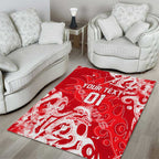 Personalized Dolphins Rugby Area Rug Urban Street Graffiti Style - Distressed Splatter Elements