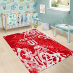 Personalized Dolphins Rugby Area Rug Urban Street Graffiti Style - Distressed Splatter Elements