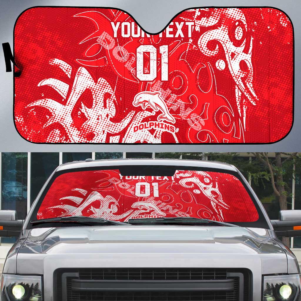 Personalized Dolphins Rugby Auto Sun Shade Urban Street Graffiti Style - Distressed Splatter Elements
