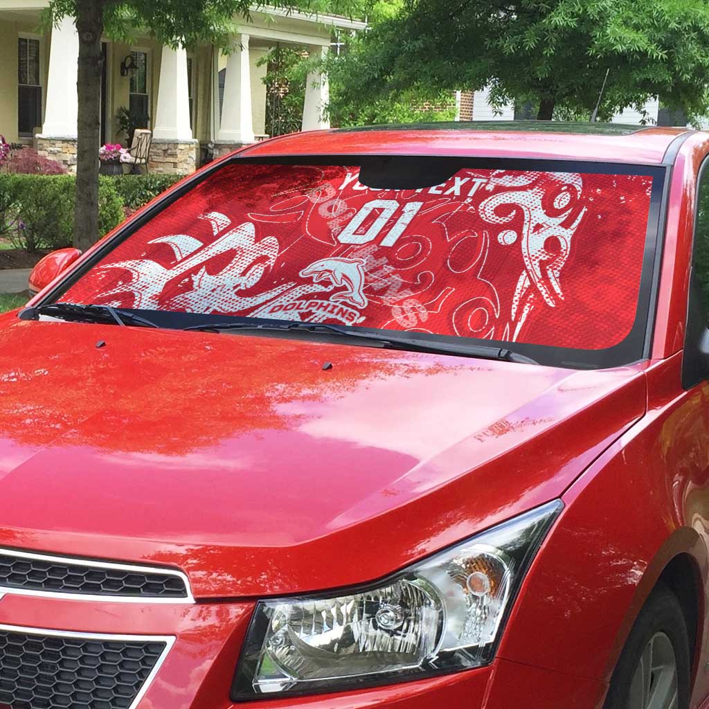 Personalized Dolphins Rugby Auto Sun Shade Urban Street Graffiti Style - Distressed Splatter Elements