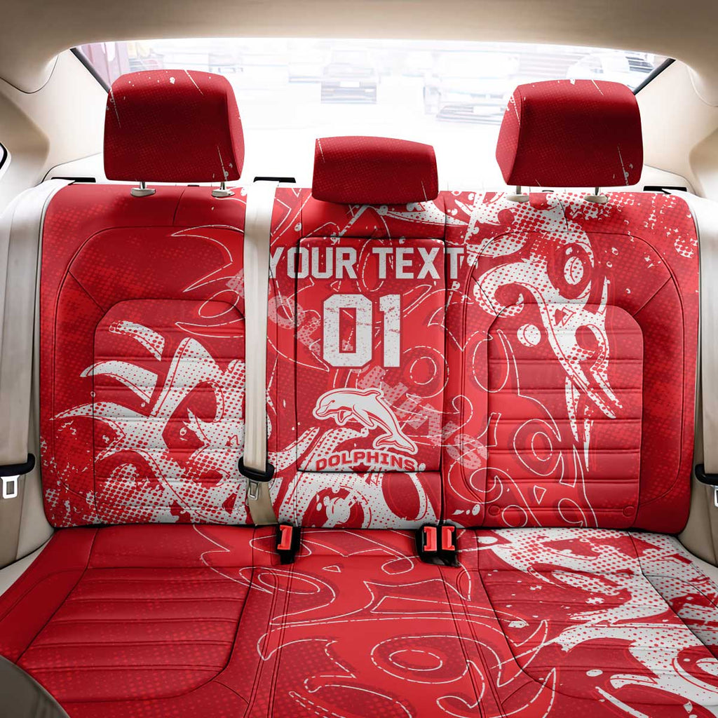 Personalized Dolphins Rugby Back Car Seat Cover Urban Street Graffiti Style - Distressed Splatter Elements
