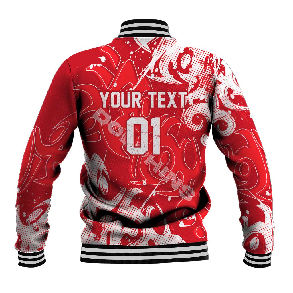 Personalized Dolphins Rugby Baseball Jacket Urban Street Graffiti Style - Distressed Splatter Elements