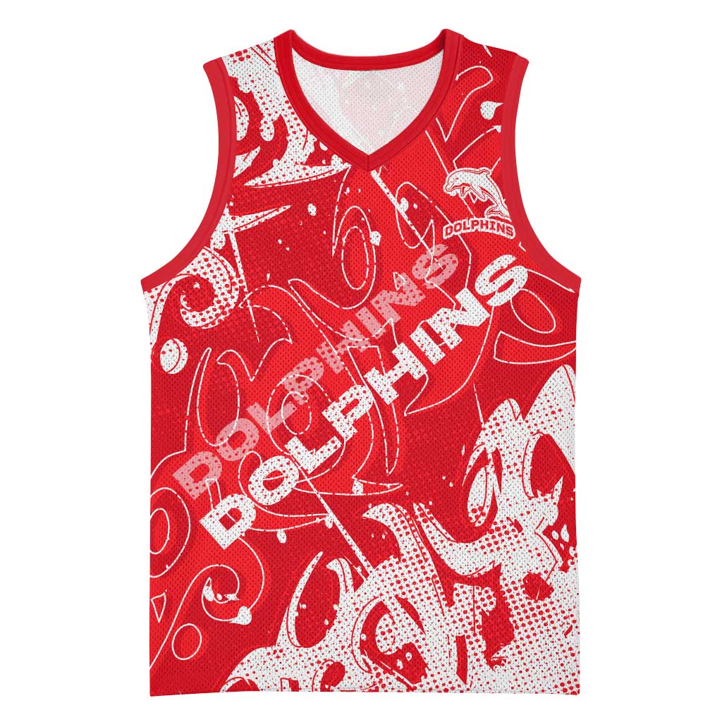Personalized Dolphins Rugby Basketball Jersey Urban Street Graffiti Style - Distressed Splatter Elements