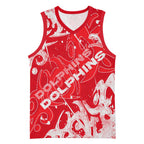 Personalized Dolphins Rugby Basketball Jersey Urban Street Graffiti Style - Distressed Splatter Elements