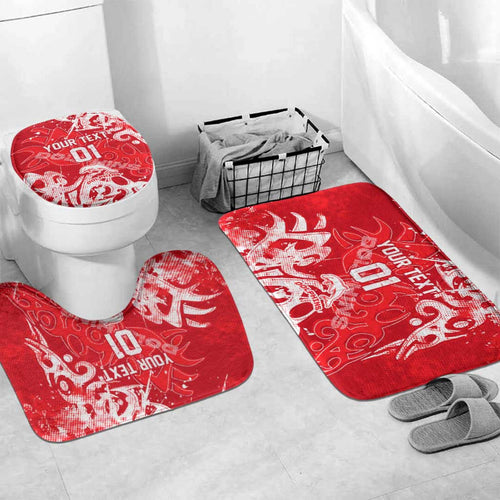 Personalized Dolphins Rugby Bathroom Set Urban Street Graffiti Style - Distressed Splatter Elements