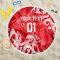 Personalized Dolphins Rugby Beach Blanket Urban Street Graffiti Style - Distressed Splatter Elements