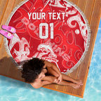 Personalized Dolphins Rugby Beach Blanket Urban Street Graffiti Style - Distressed Splatter Elements