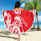 Personalized Dolphins Rugby Beach Blanket Urban Street Graffiti Style - Distressed Splatter Elements