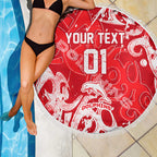 Personalized Dolphins Rugby Beach Blanket Urban Street Graffiti Style - Distressed Splatter Elements