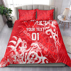 Personalized Dolphins Rugby Bedding Set Urban Street Graffiti Style - Distressed Splatter Elements