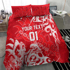 Personalized Dolphins Rugby Bedding Set Urban Street Graffiti Style - Distressed Splatter Elements