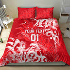 Personalized Dolphins Rugby Bedding Set Urban Street Graffiti Style - Distressed Splatter Elements