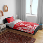 Personalized Dolphins Rugby Bedding Set Urban Street Graffiti Style - Distressed Splatter Elements