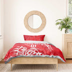 Personalized Dolphins Rugby Bedding Set Urban Street Graffiti Style - Distressed Splatter Elements
