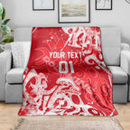 Personalized Dolphins Rugby Blanket Urban Street Graffiti Style - Distressed Splatter Elements