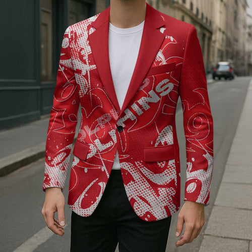 Personalized Dolphins Rugby Blazer Urban Street Graffiti Style - Distressed Splatter Elements