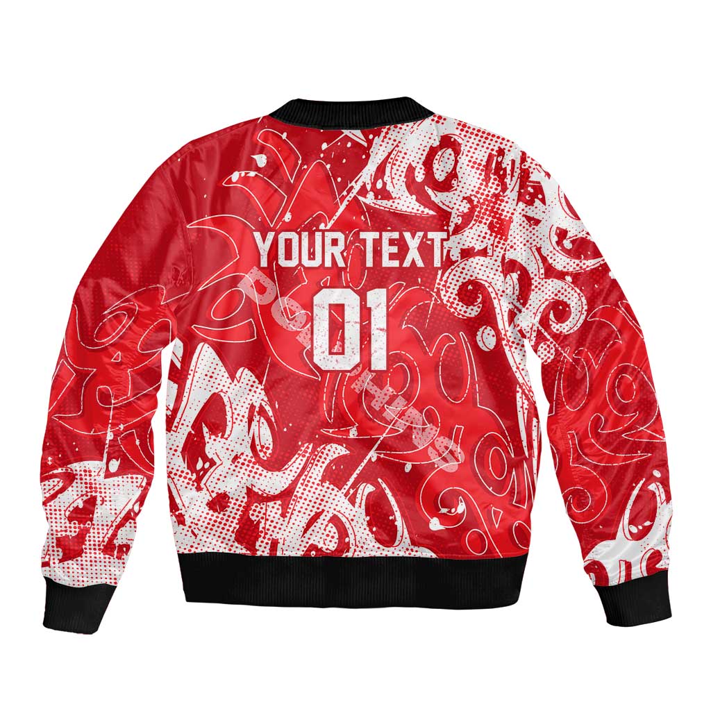 Personalized Dolphins Rugby Bomber Jacket Urban Street Graffiti Style - Distressed Splatter Elements