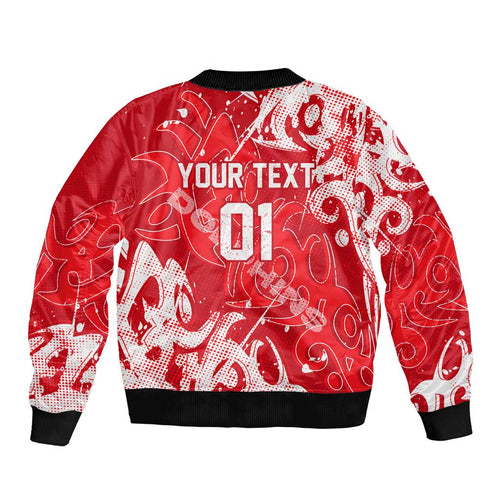 Personalized Dolphins Rugby Bomber Jacket Urban Street Graffiti Style - Distressed Splatter Elements