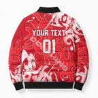 Personalized Dolphins Rugby Bomber Puffer Jacket Urban Street Graffiti Style - Distressed Splatter Elements