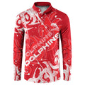 Personalized Dolphins Rugby Button Sweatshirt Urban Street Graffiti Style - Distressed Splatter Elements