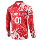 Personalized Dolphins Rugby Button Sweatshirt Urban Street Graffiti Style - Distressed Splatter Elements