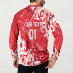Personalized Dolphins Rugby Button Sweatshirt Urban Street Graffiti Style - Distressed Splatter Elements