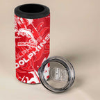 Personalized Dolphins Rugby 4 in 1 Can Cooler Tumbler Urban Street Graffiti Style - Distressed Splatter Elements