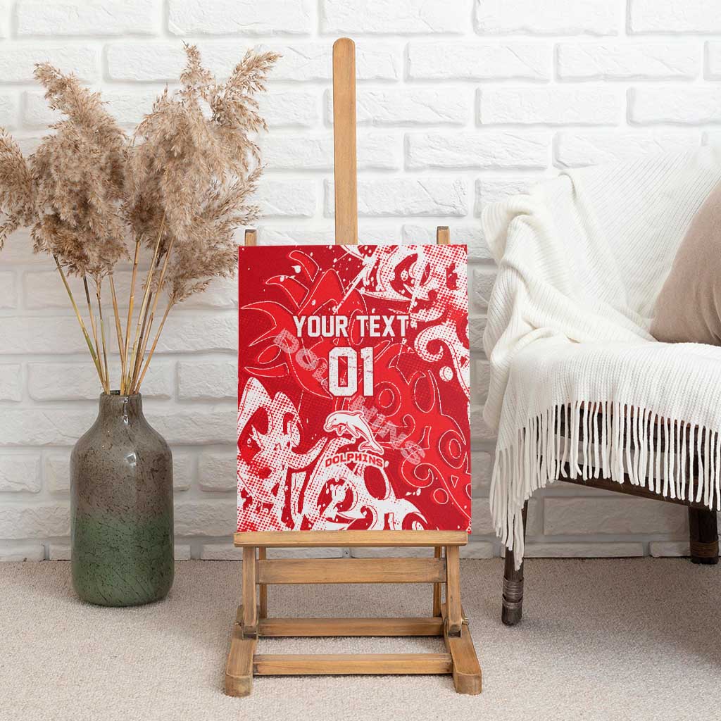 Personalized Dolphins Rugby Canvas Wall Art Urban Street Graffiti Style - Distressed Splatter Elements