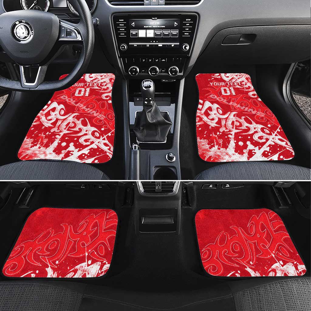 Personalized Dolphins Rugby Car Mats Urban Street Graffiti Style - Distressed Splatter Elements