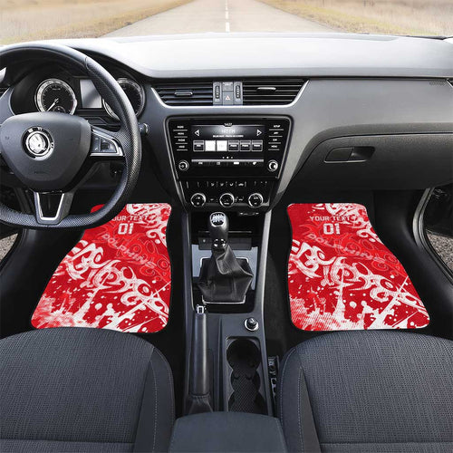 Personalized Dolphins Rugby Car Mats Urban Street Graffiti Style - Distressed Splatter Elements