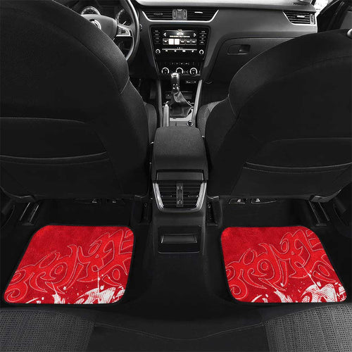 Personalized Dolphins Rugby Car Mats Urban Street Graffiti Style - Distressed Splatter Elements